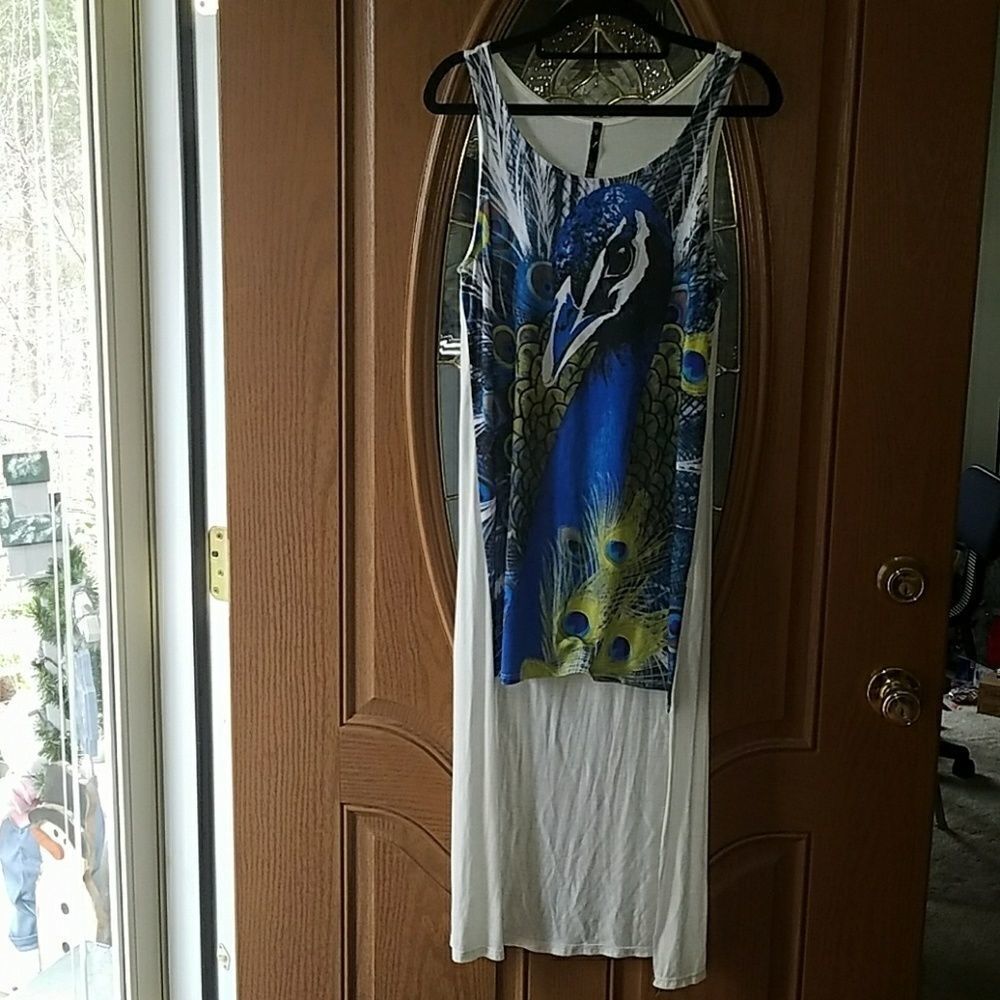 Love Culture Peacock high low dress Sz. M